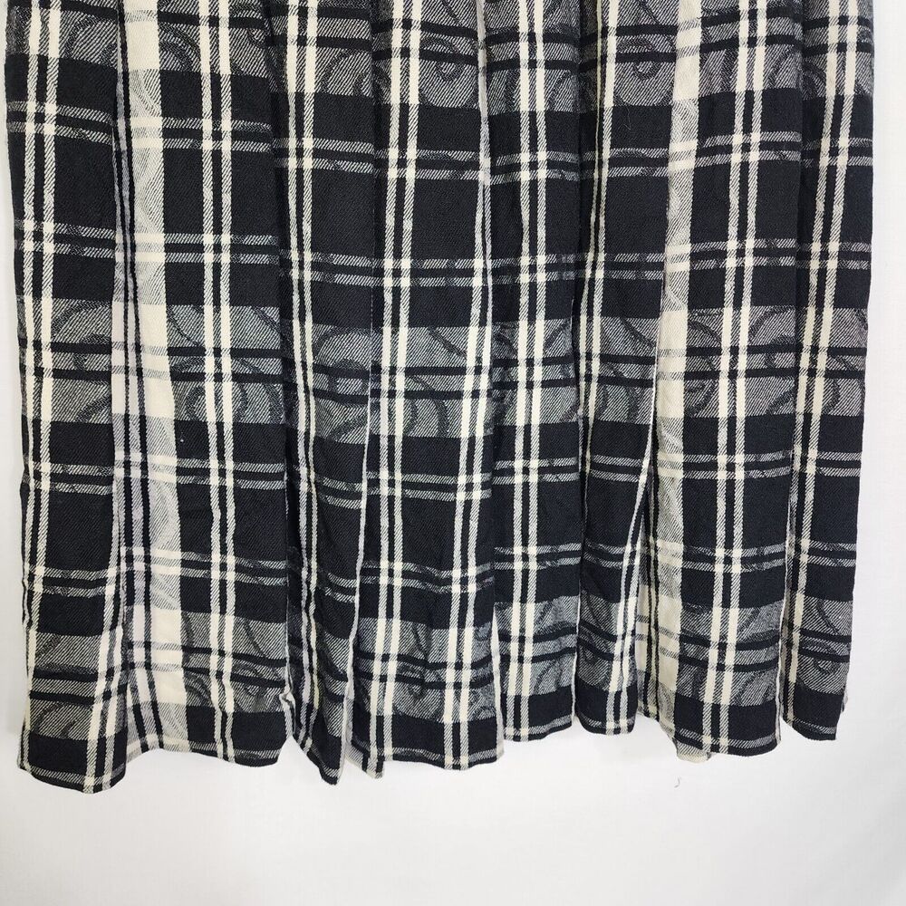 Vintage Pendleton Womens Maxi Skirt Size 10 100% Virgin Wool Black Cream Plaid - Picture 4 of 9